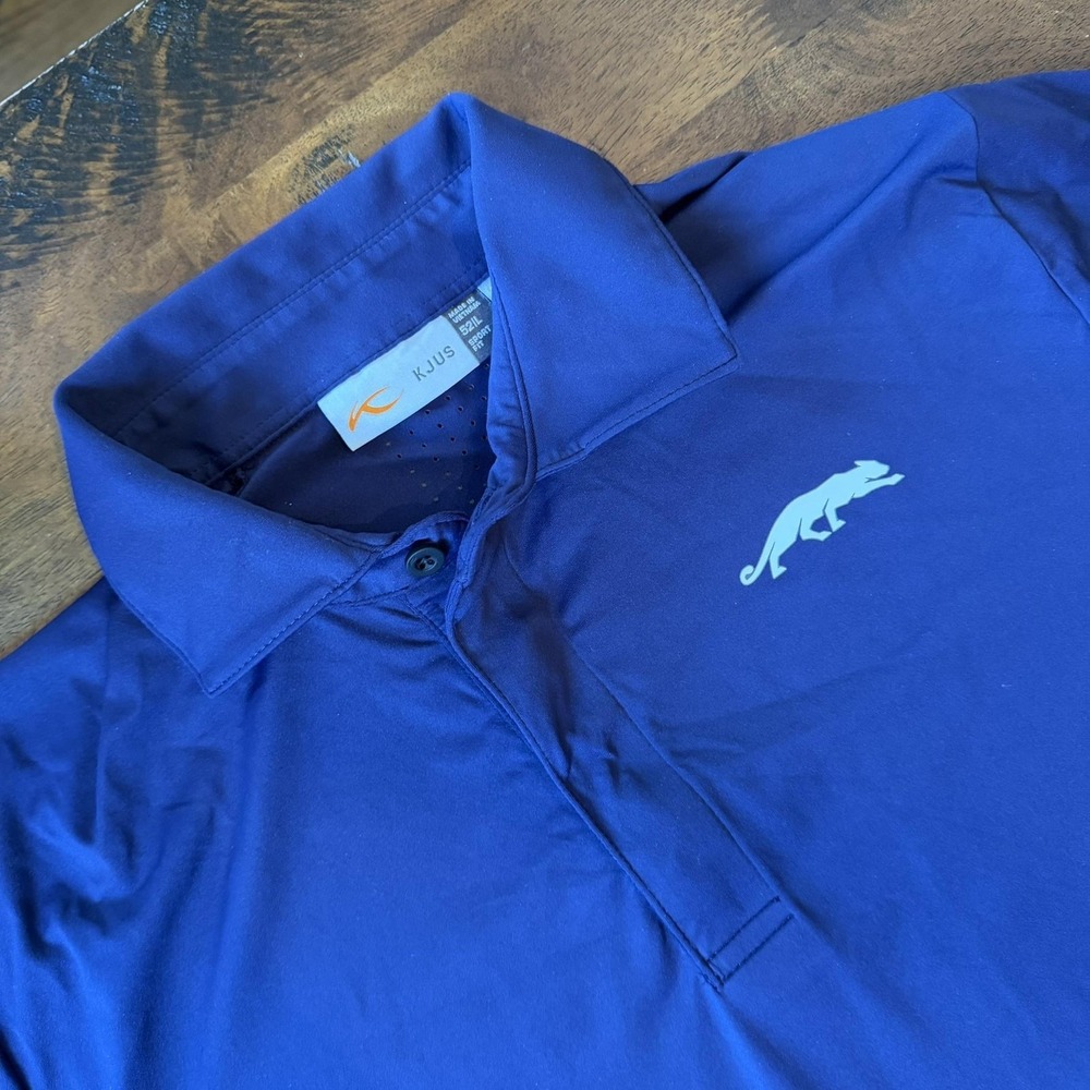 KJUS Grove 23 Jordan Polo Shirt Mens Large Blue Fit‎ Golf Performance Stretch